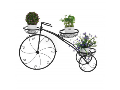 Stojan na kvety Bicykel veľký čierny