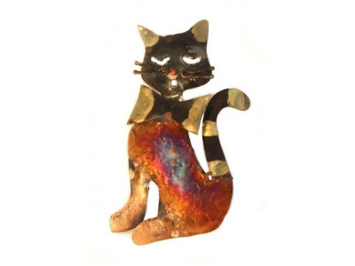 Kovový dekoračný predmet - mačka