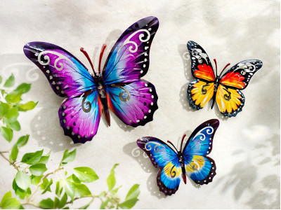 Pestrofarebné motýliky 3 ks